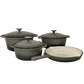Cast Iron 7 Piece Cookware Pot Set Grey