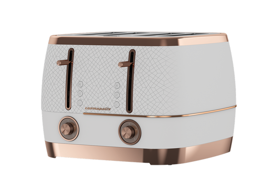Beko Cosmopolis 4 Slice Toaster White Rose Gold TAM8402W