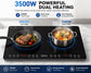 Feelive 3500W Double Induction Cooktop Touch Control Black 35IHB06T