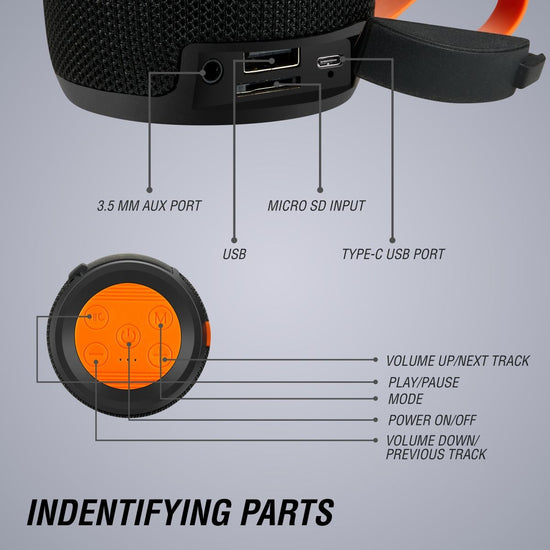 Volkano Bluetooth Speaker Stun Series Black
