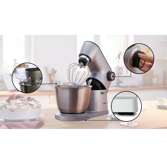 Bosch Series 8 Kitchen Machine OptiMUM 1600 W Silver, Black MUM9B34S27