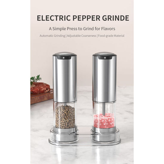 Feelive Rechargeable Pepper and Salt Grinder set 2 Pack with Stand FSSPG