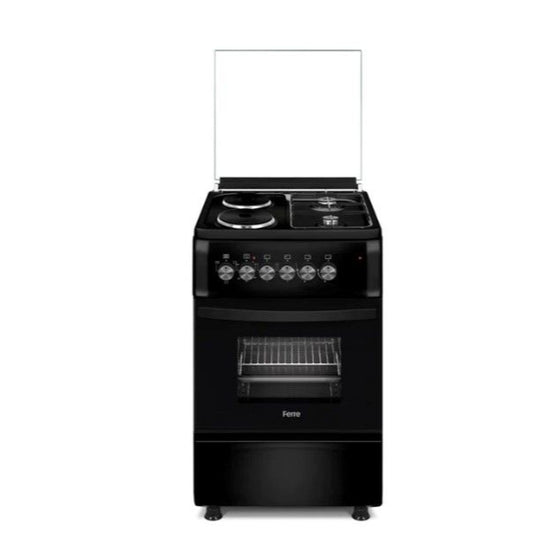 Ferre 50x60 Free Standing Full Gas/Electric Stove Black F5S22E3.FD.B