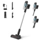 Multifunctional vacuum cleaner with various attachments on a white background