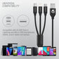 Volkano Weave Series 1M 3-in-1 Charge Cable Black
