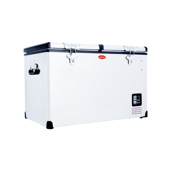 SnoMaster Stainless Steel 81.5L Dual Compartment Portable Fridge/Freezer AC/DC - SMDZ-TR82D