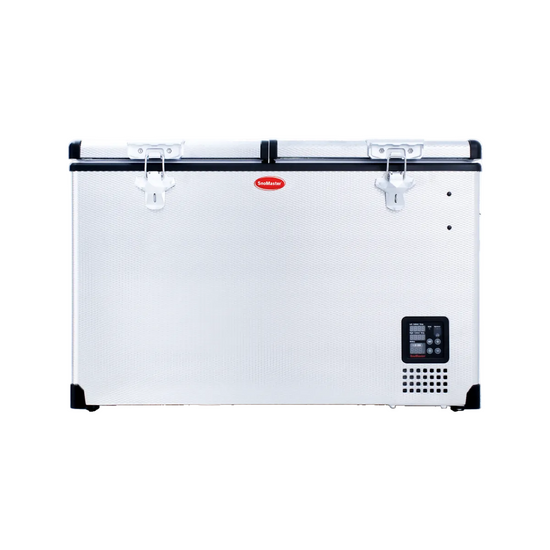 SnoMaster Stainless Steel 81.5L Dual Compartment Portable Fridge/Freezer AC/DC - SMDZ-TR82D