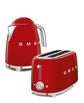 Smeg Retro 1.7l Kettle & 2 Slice Toaster Red Combo KLF03RDSA + TSF01RDSA