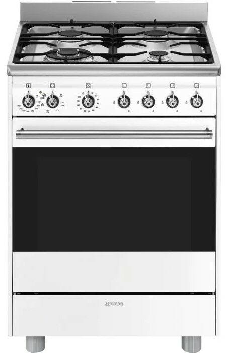 Smeg 60cm White Cooker With Gas Hob - SSA60MWH2
