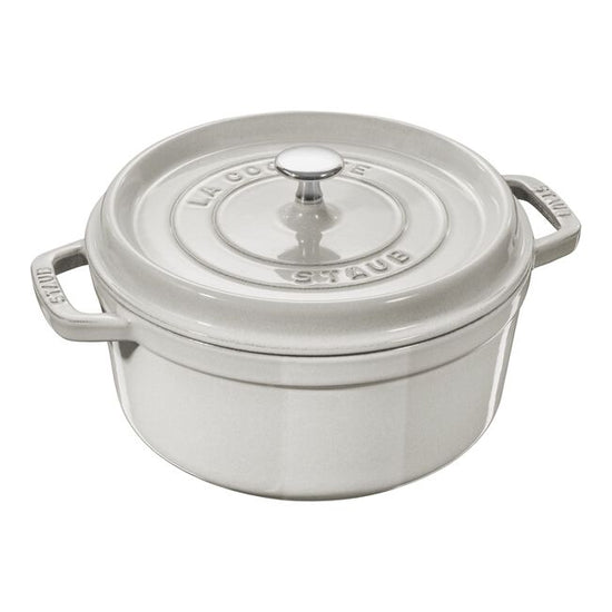 Staub Round Cast Iron Casserole 28cm White Truffle STB11024107