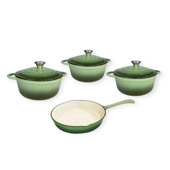 Cast Iron Pot Set 7 Piece Bamboo Green CH1042