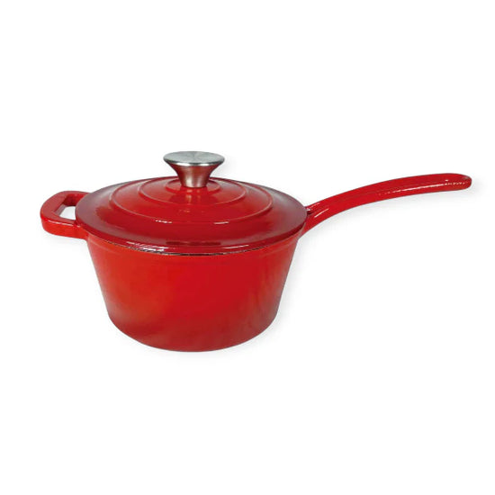 Cast Iron Saucepan 19cm Red CH1341