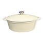 Cast Iron Oval Pot 30cm Cream CH1353