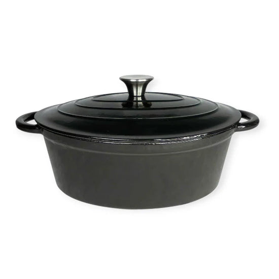 Cast Iron Oval Pot 30cm Black CH1354