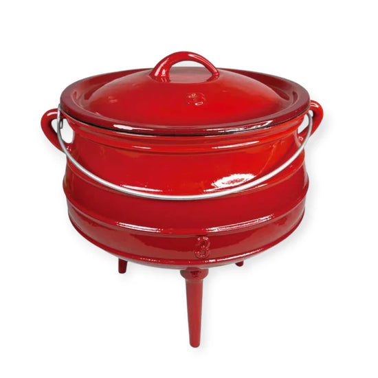 Cast Iron 3 Leg Potjie Pot Red CH1357