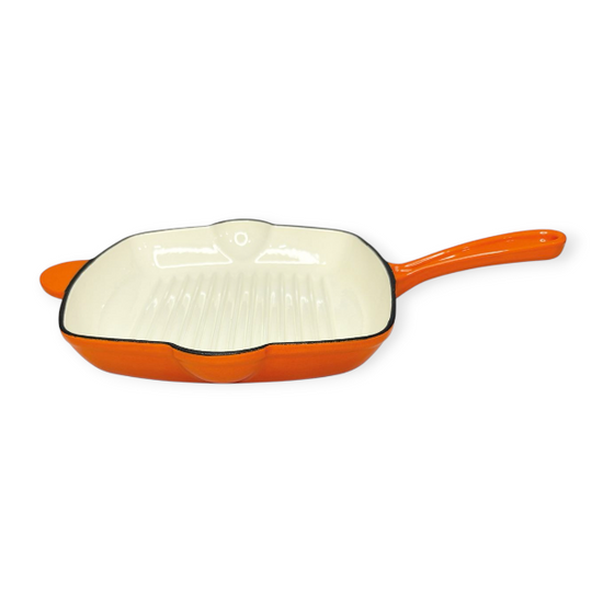 Cast Iron Square Frying Pan 27cm Orenge CH1293