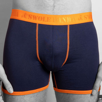 Swole Panda Bamboo Man Boxers Navy / Orange Band