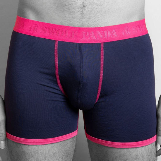 Swole Panda Bamboo Man Boxers Navy / Pink Band