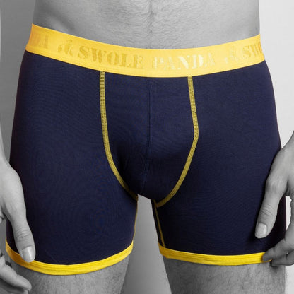 Swole Panda Bamboo Man Boxers Navy / Yellow Band