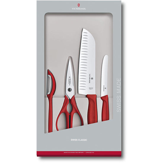 Victorinox Swiss Classic Kitchen Set, 4pc Red V6.7131.4G