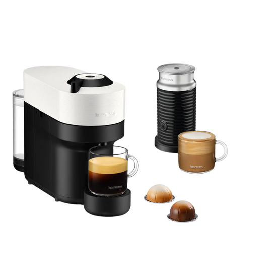 Nespresso Vertuo Pop Coffee Machine With Aeroccino Milk Frother Bundle - Coconut White - 90009325