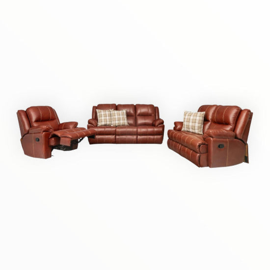 Masindi 3 Piece Full Leather 5 Action Recliner Berlin