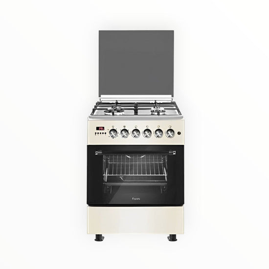 Ferre 4 Burner + Wok, Heated Fan, Electric Oven (White)- F6T40E3.PWI