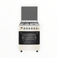 Ferre 4 Burner + Wok, Heated Fan, Electric Oven (White)- F6T40E3.PWI